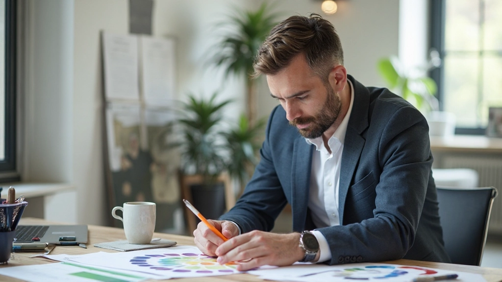 Kleurwiel met psychologische betekenissen van verschillende kleuren en hun combinaties